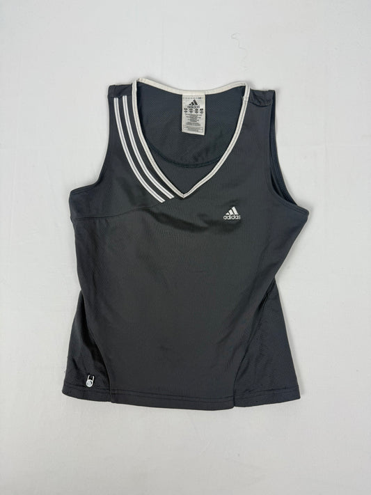 Grey V neck activewear top (M)