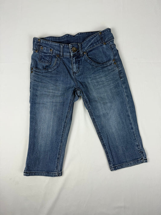 Blue denim low rise capri pants (S)