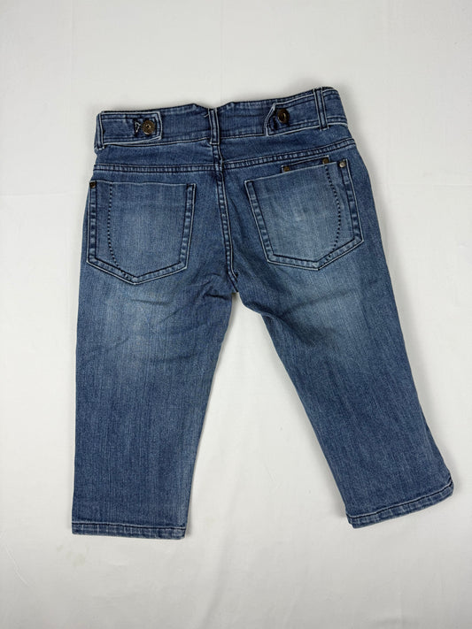 Blue denim low rise capri pants (S)