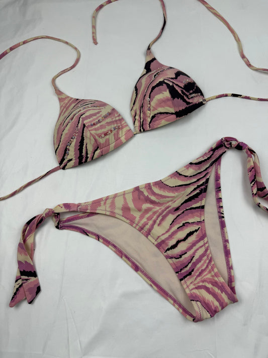 Pink panther print bikini set (S/M)