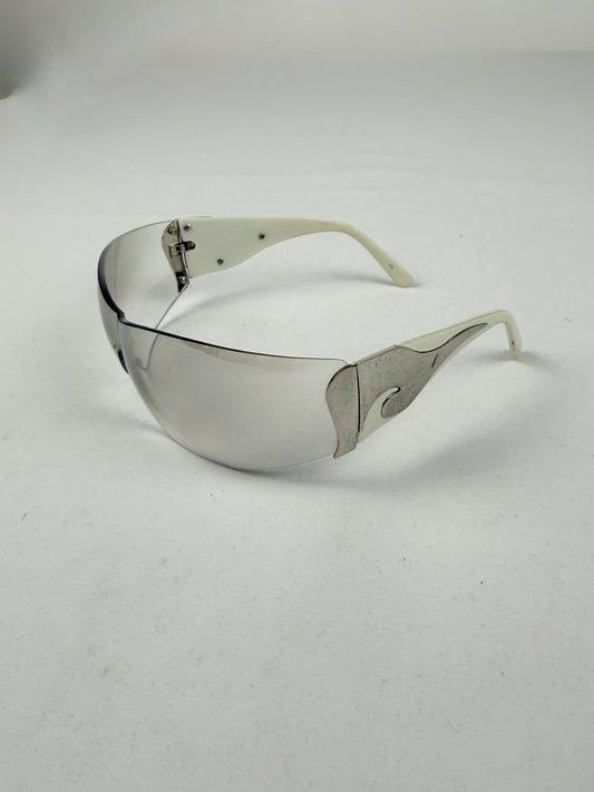 White silver logo sunglasses