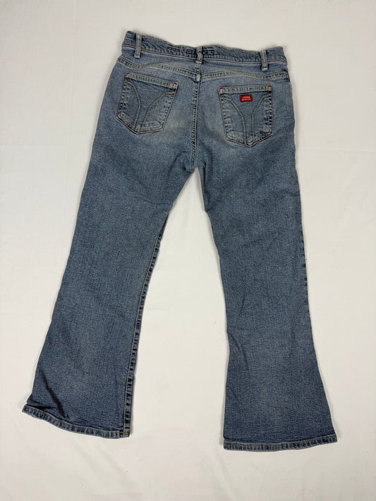 Blue denim low rise capri pants (S)