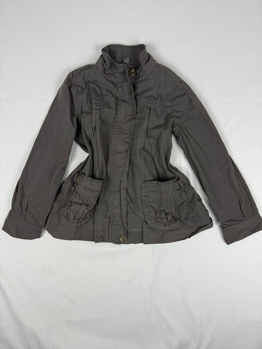 Grey 100% cotton trench jacket (M)
