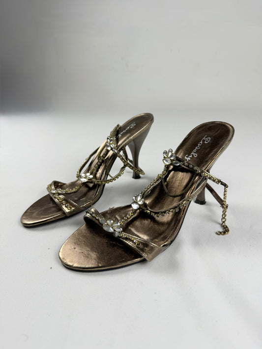 Brown rhinestones heels (38)