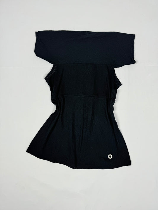 Black off shoulders cotton tight fit top (M)