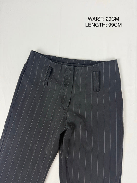 Black office low rise flare pants (XS)
