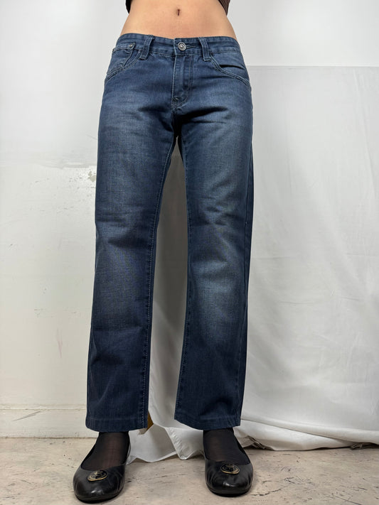 Navy low rise baggy pants (S/M)