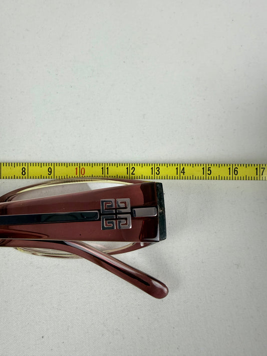 Burgundy office glasses with logo (without prescription)