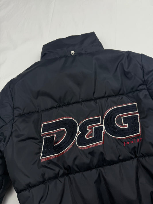 Black spell out logo puffer jacket (XS)