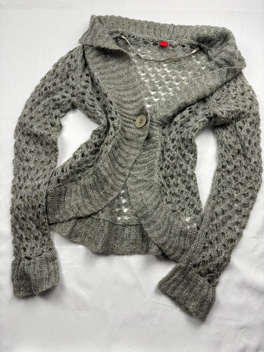 Khaki crochet super soft knitted cardigan jumper (One size)
