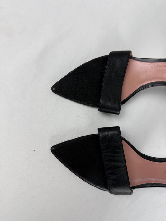 Black pointed toes mules heels (37)
