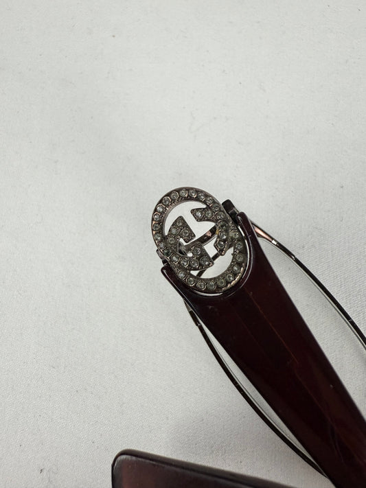 Burgundy & silver logo office glasses (with prescription)