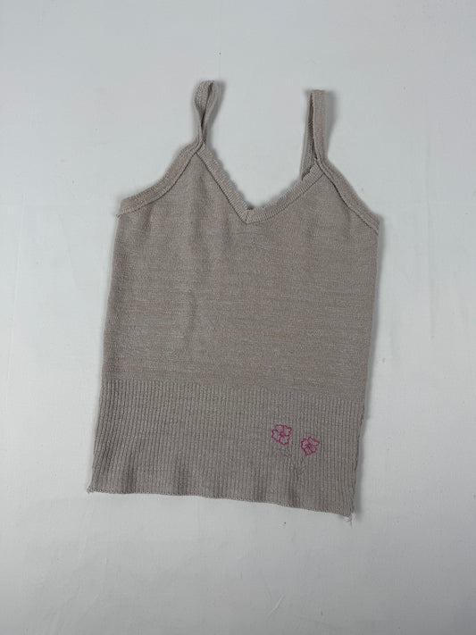 Beige knitted cami top (XS)