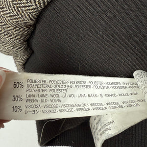 Beige hooded faux fur & wool puffer jacket (S)