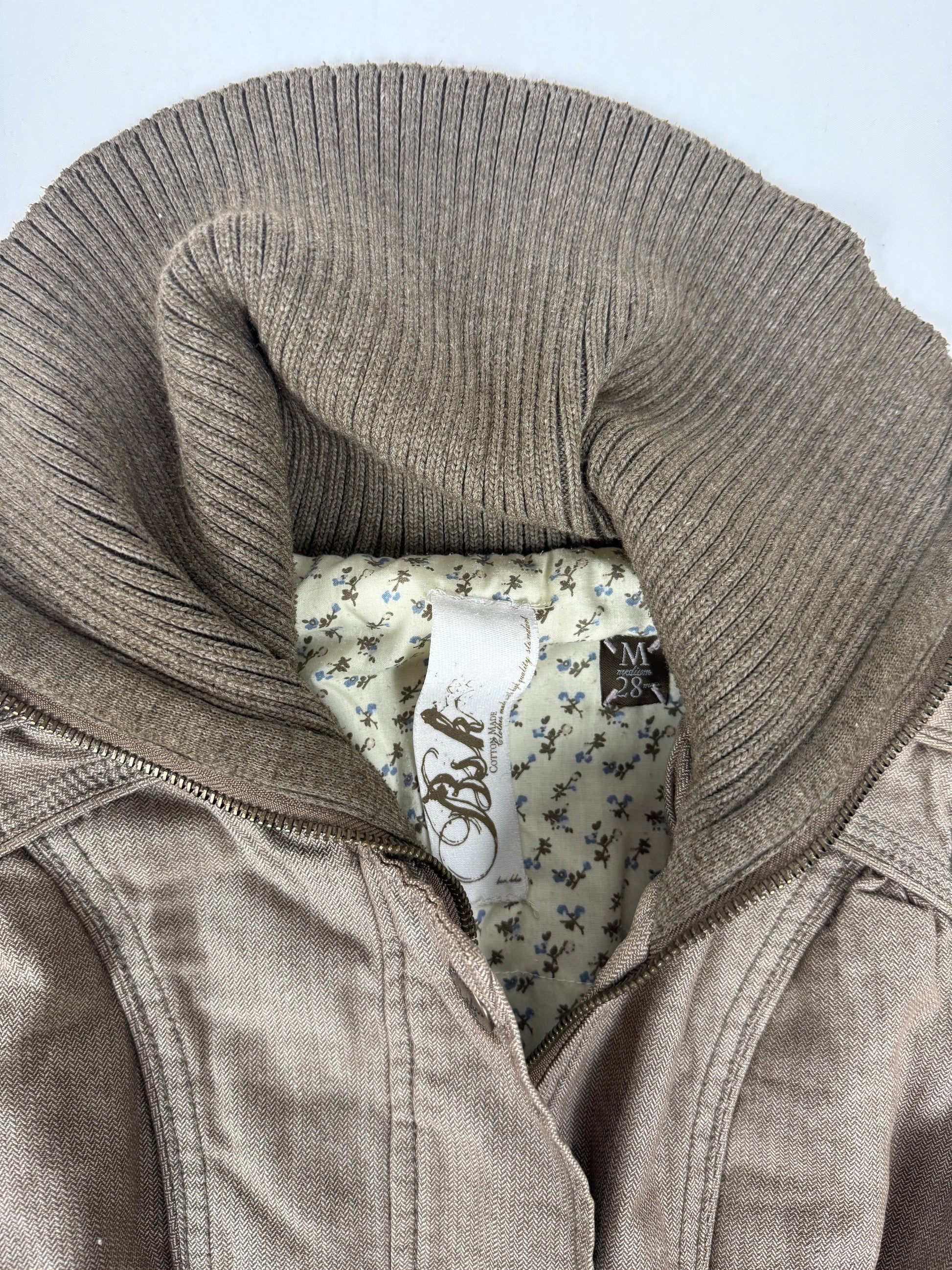 Beige biker jacket (S)