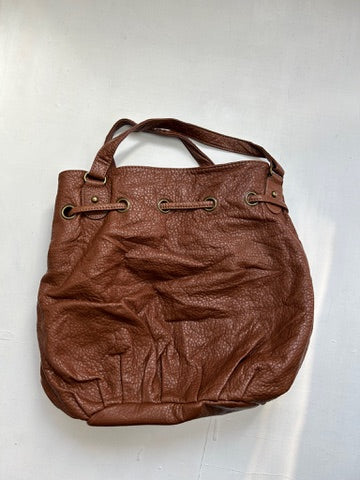 Brown pvc leather y2k vintage shoulder bag