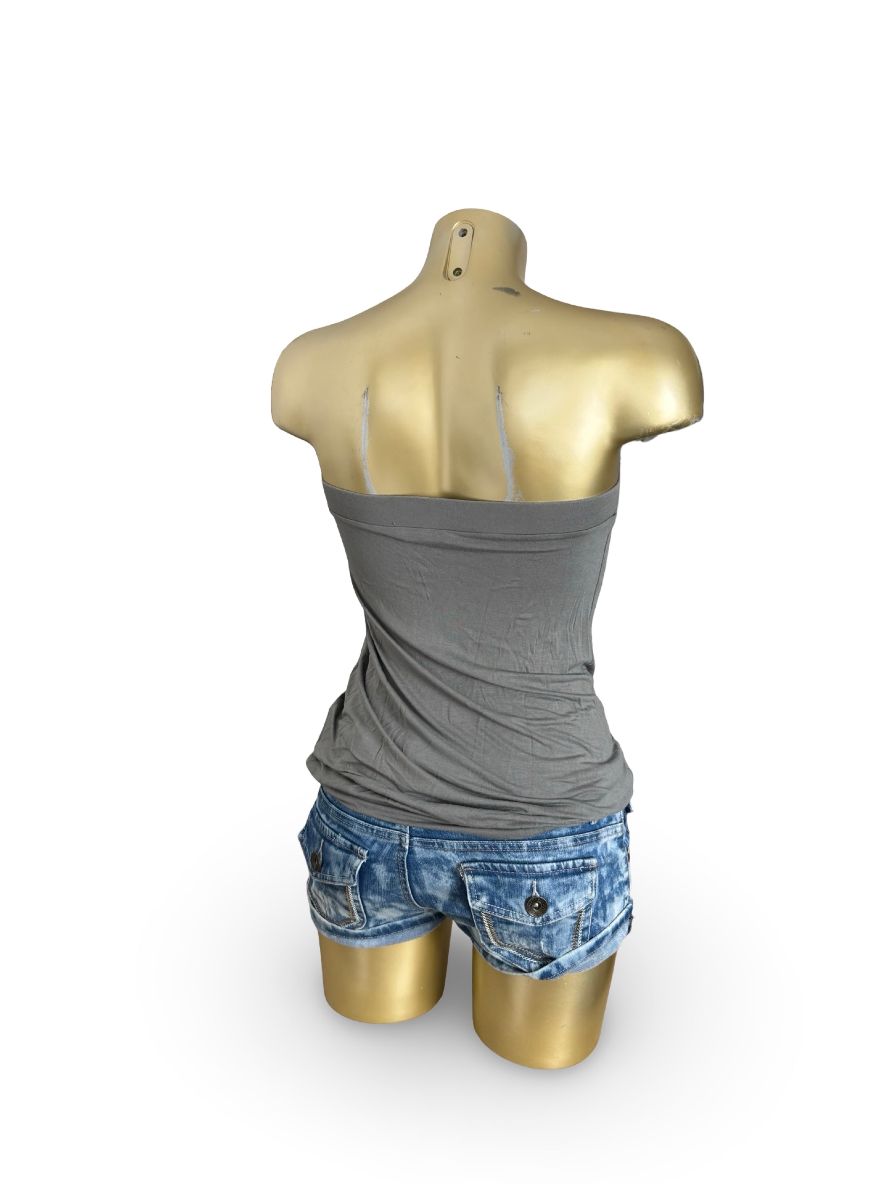 Grey sequins tube top (S)