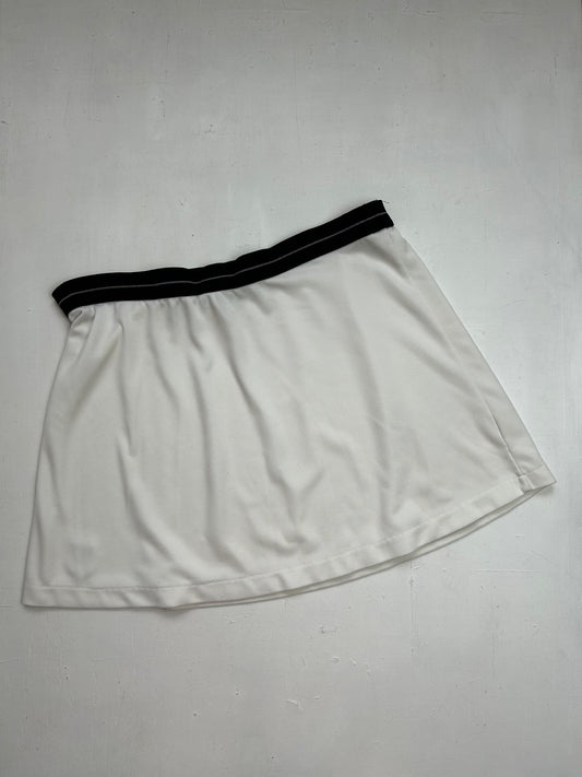 White spell out logo mid rise y2k 90s vintage mini tennis skirt (M)