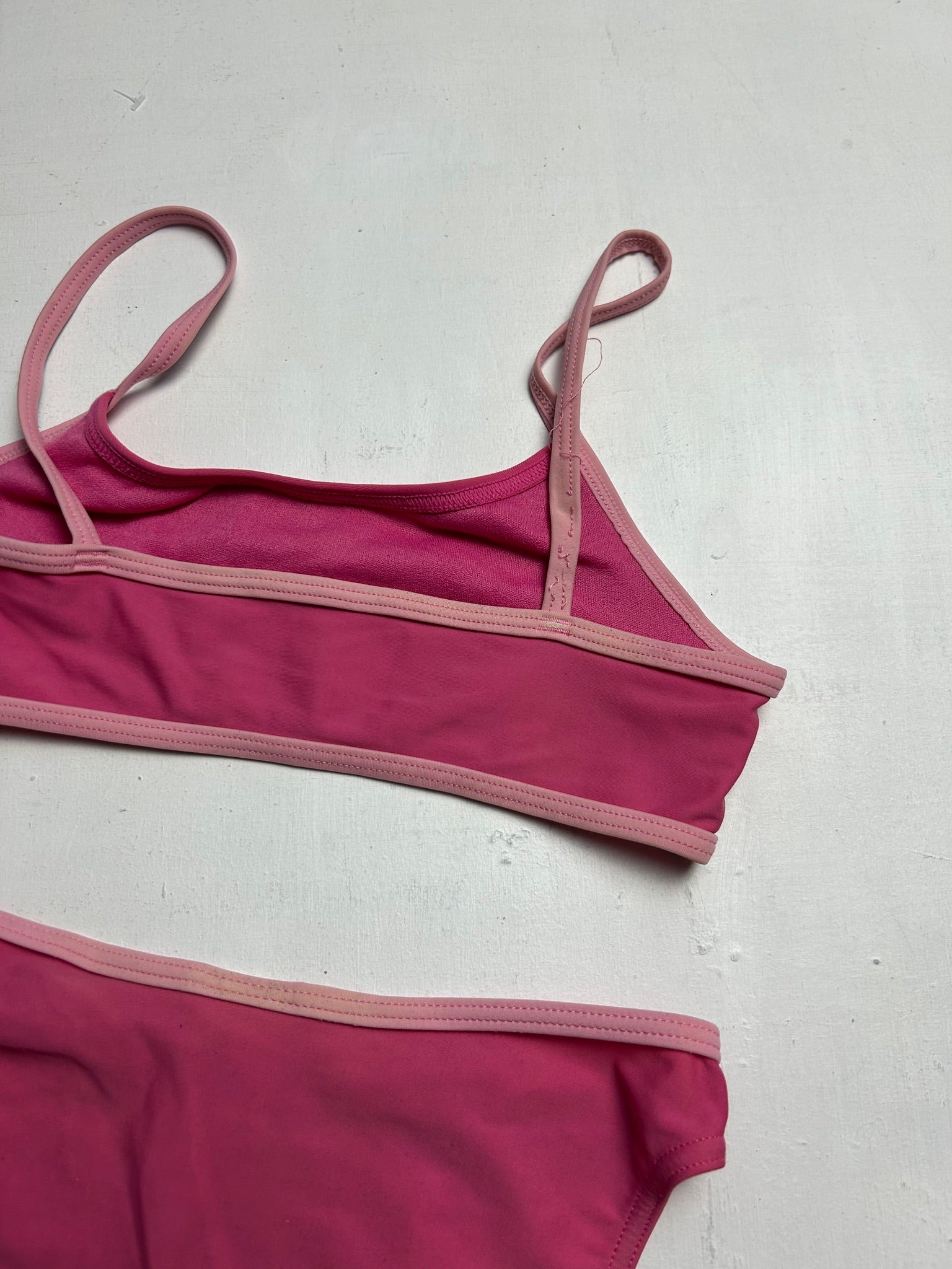 Pink mid rise y2k vintage bikini set (S)