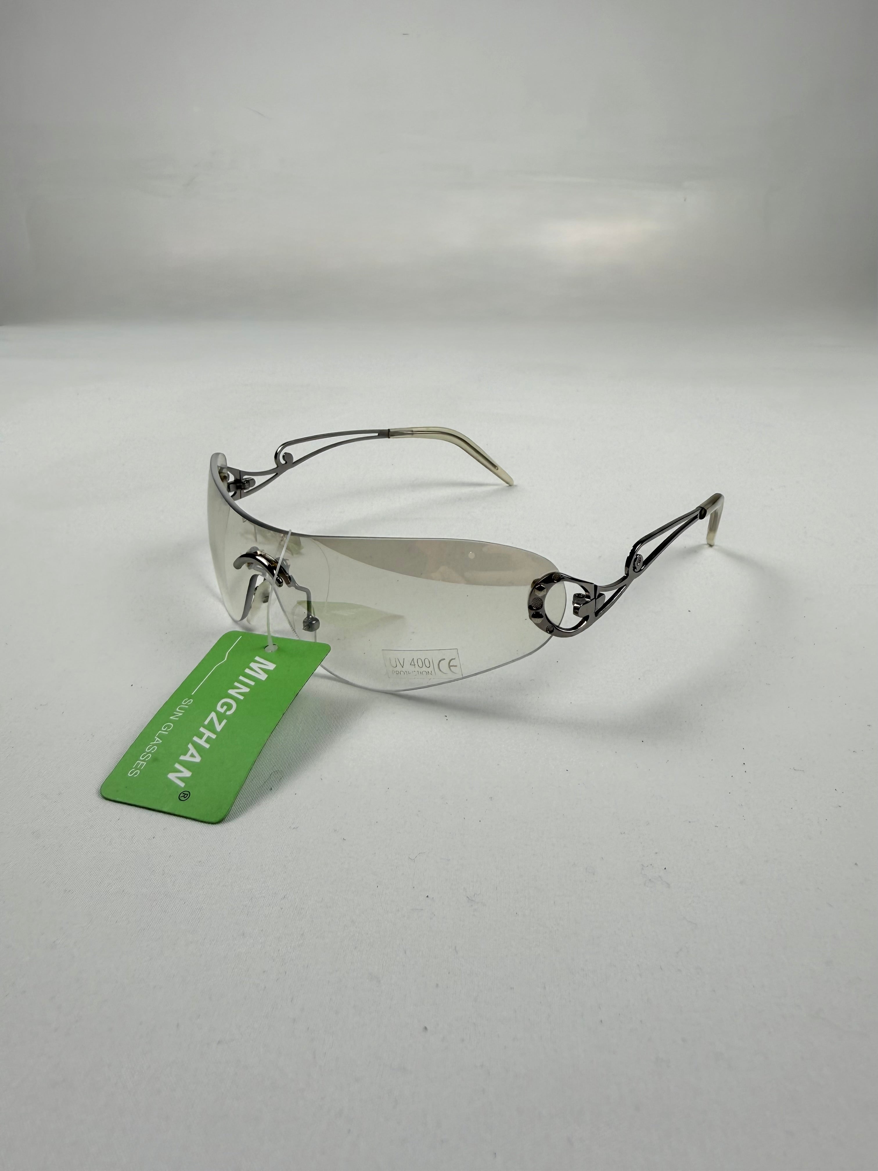 Brand new metallic shield sunglasses