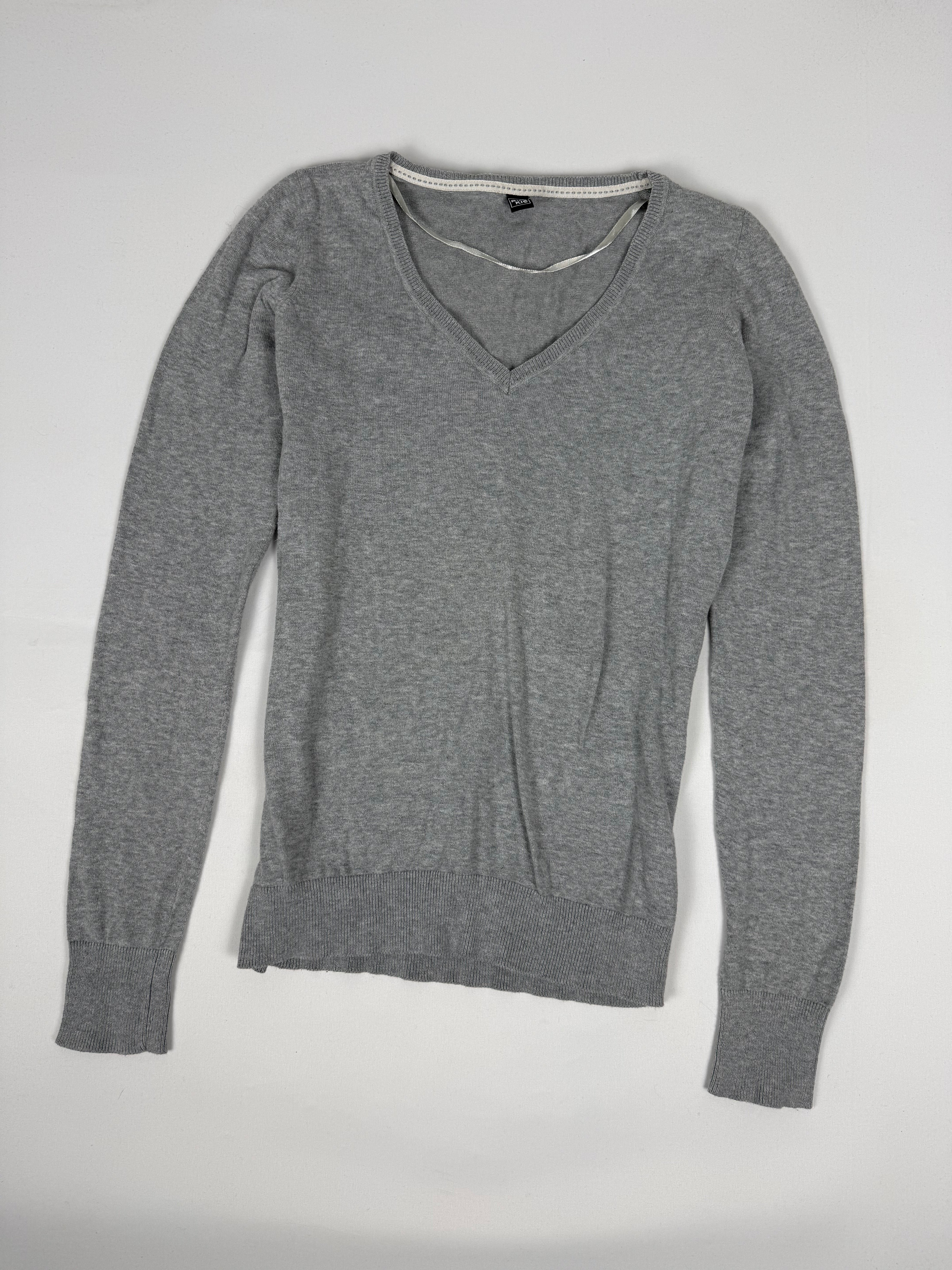 Grey V neck jumper (M)