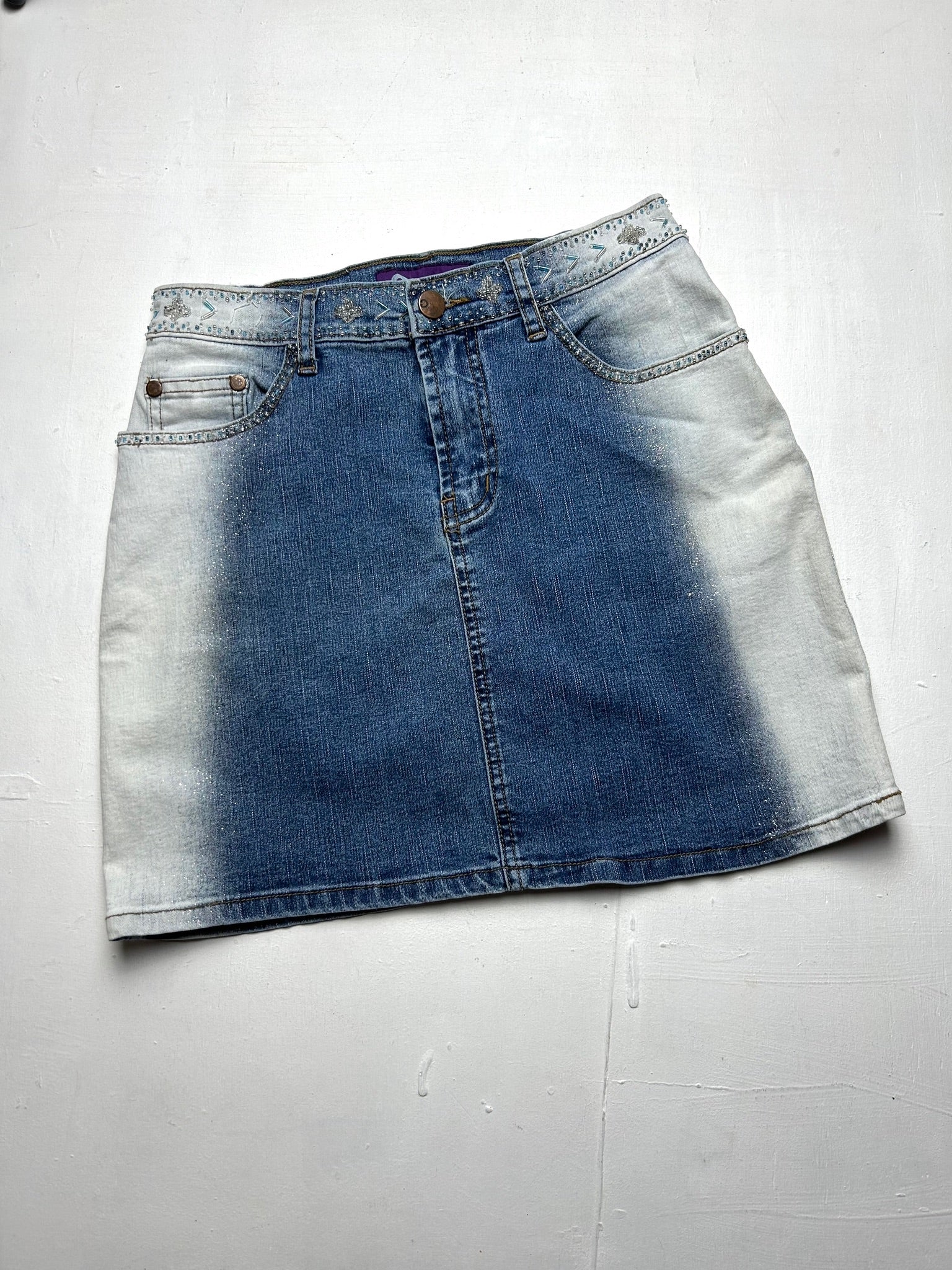 Baby blue denim skirt y2k 90s vintage (XS)