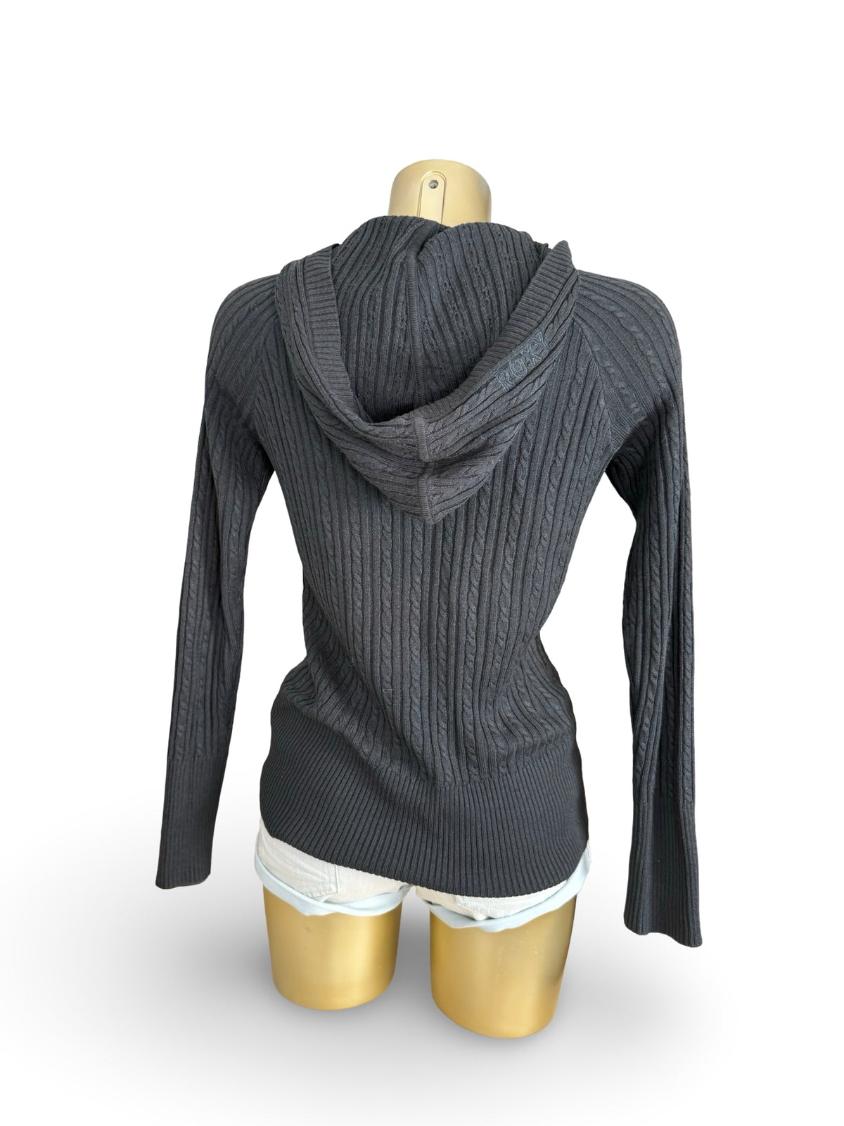Brown cotton hooded jumper (S)