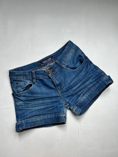 Blue denim low rise mini short (S/M)