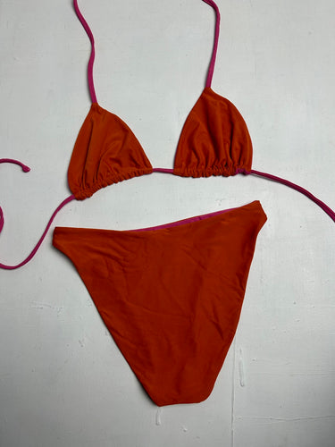 Pink & red reversible 2 in 1 adjustable bikini set (S/M)