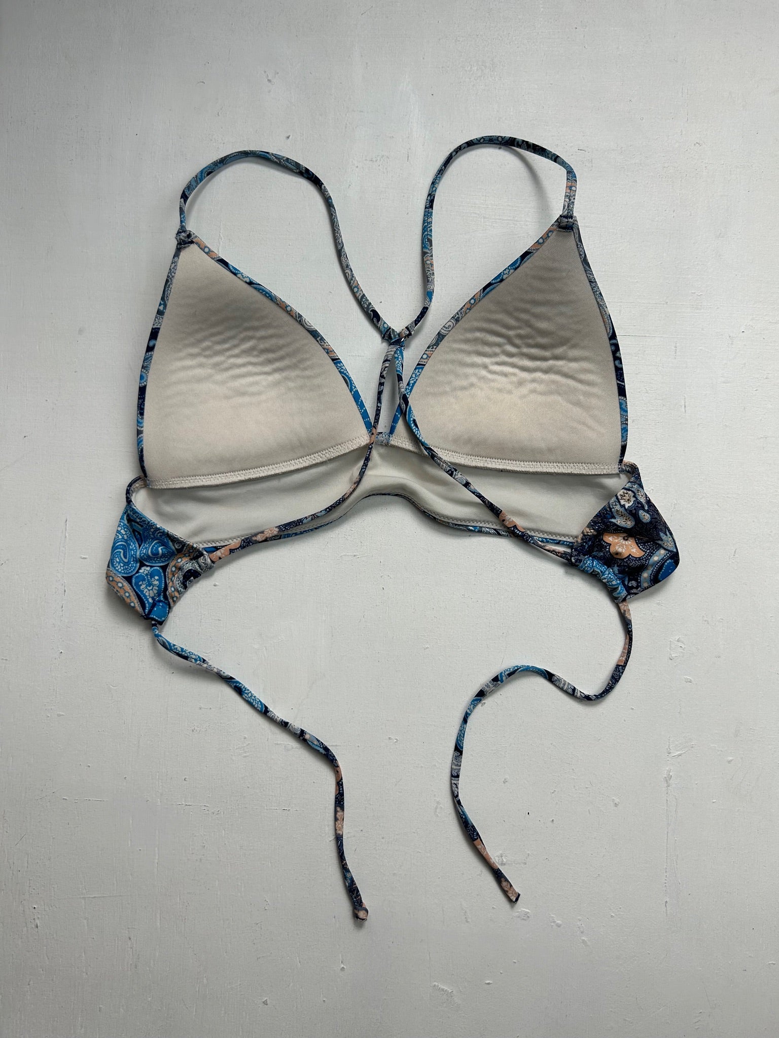 Baby blue graphic print y2k vintage bikini bra