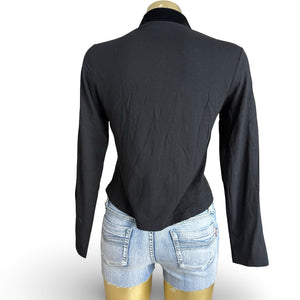 Black & gold velvet zip up jacket (S/M)