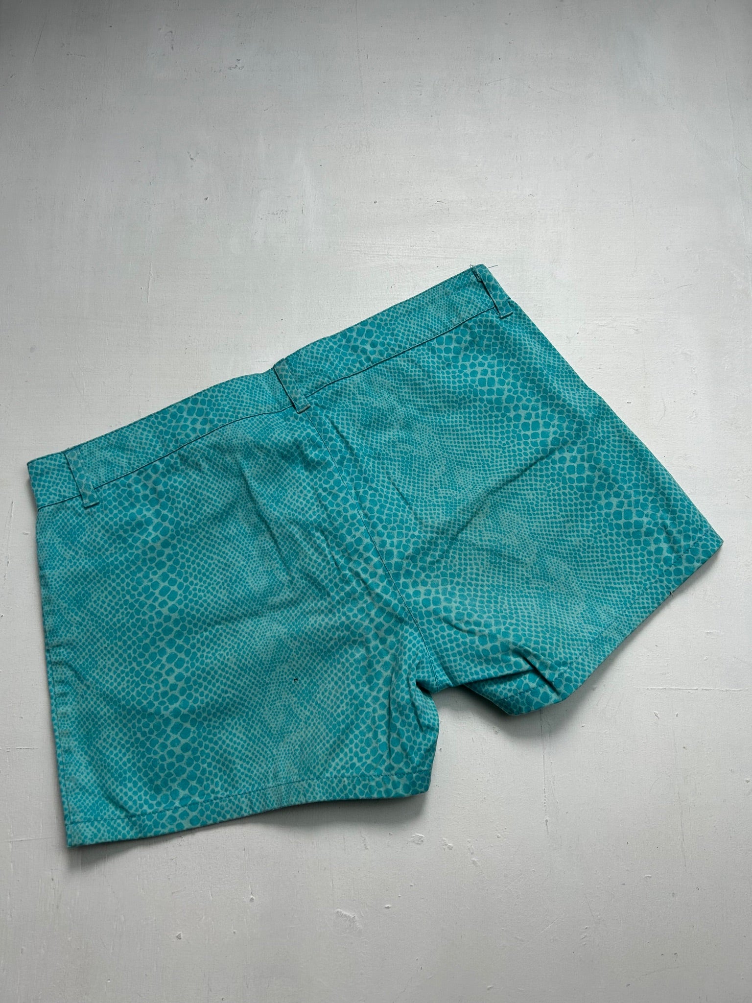 Blue snake print low rise mini short (S)