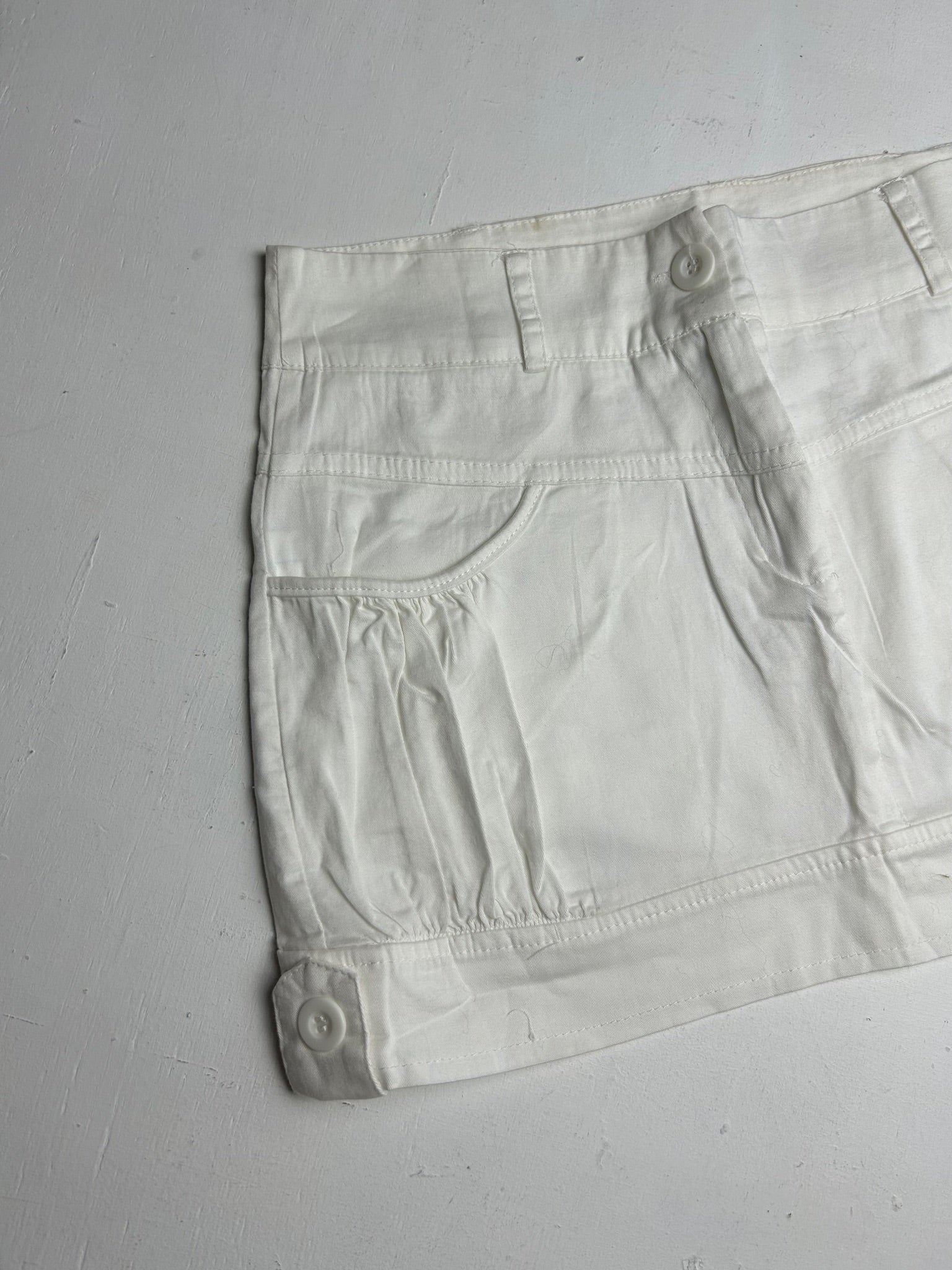 White cotton low rise y2k 90s vintage mini skirt (S)