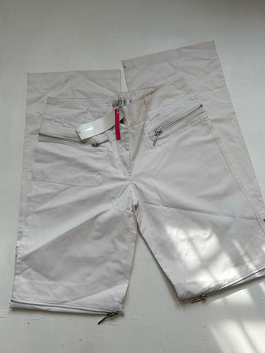 White low rise zip pants (XS)