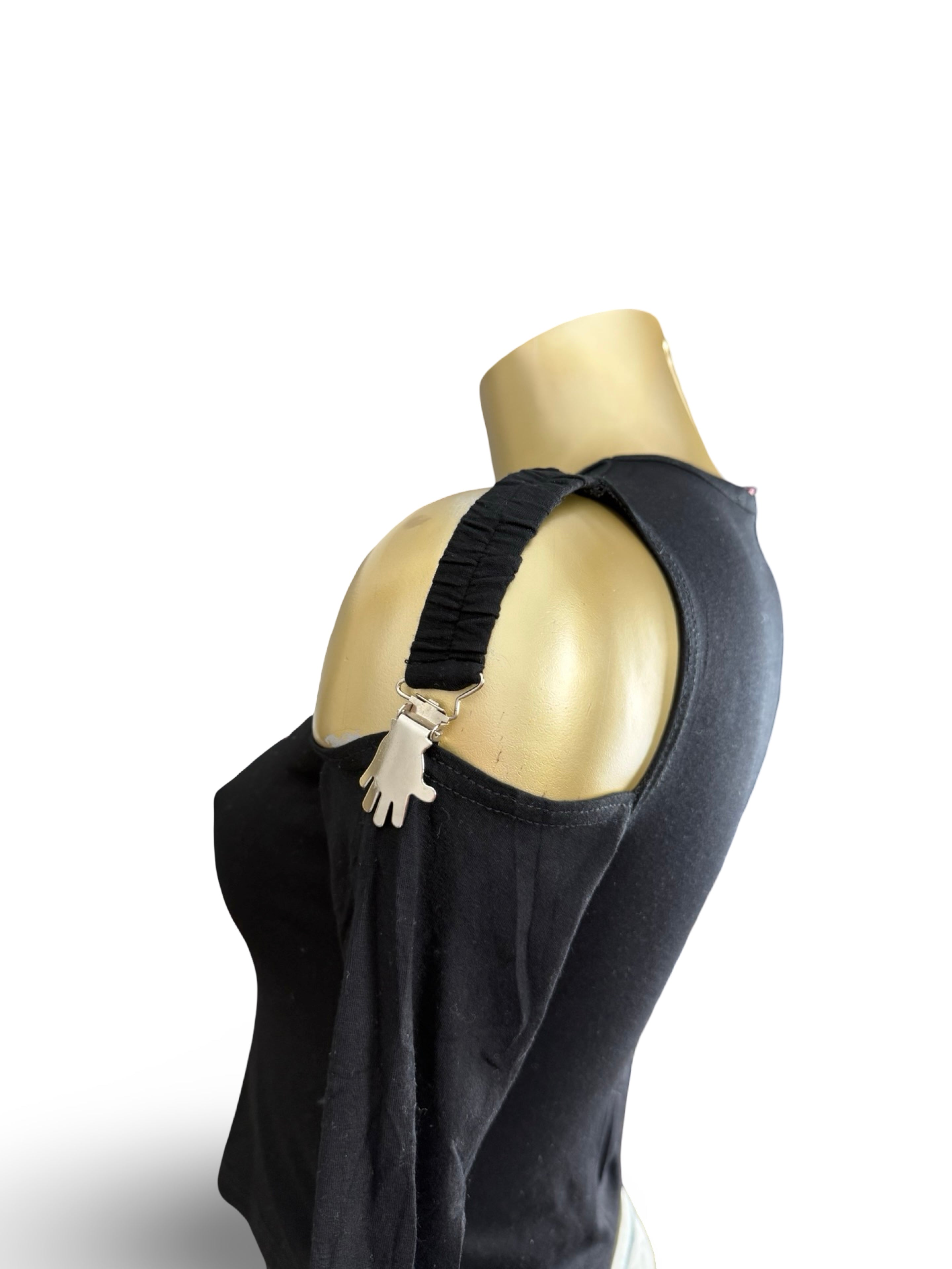 Black glitters logo long sleeves top (M)