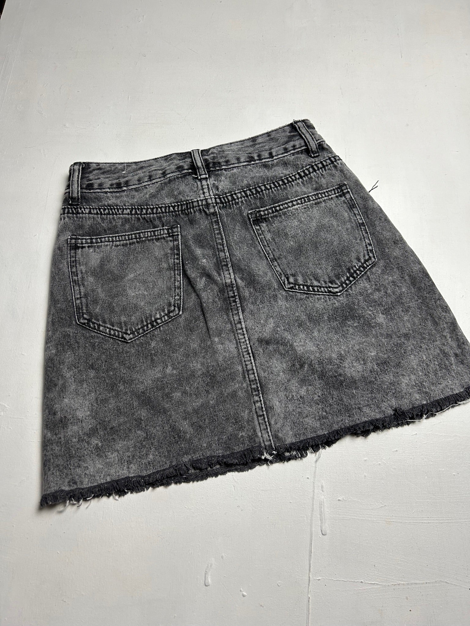 Grey denim mini skirt y2k 90s vintage (XS)