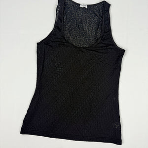 Black see trough logo tank top (XL)