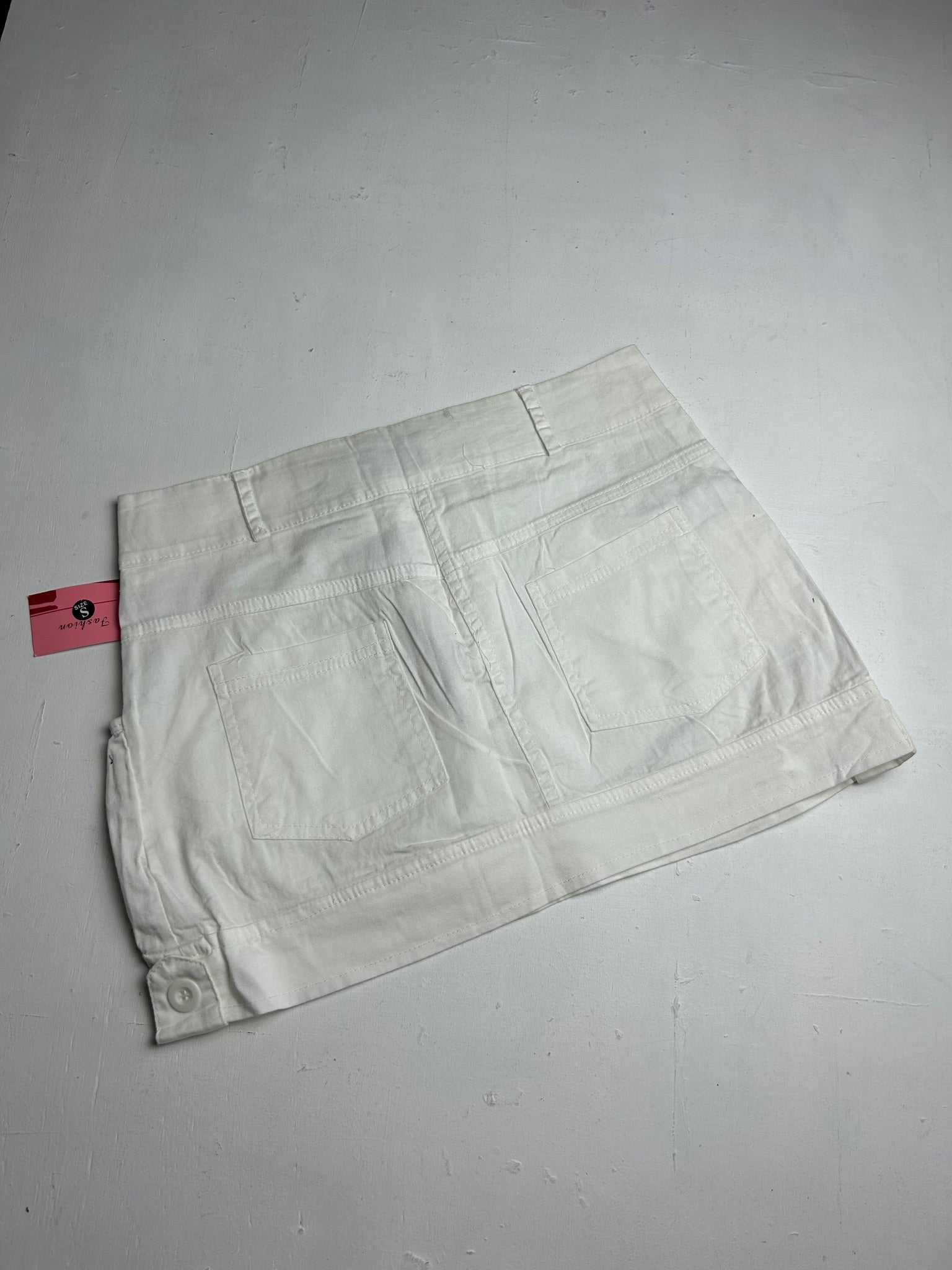 White cotton low rise y2k 90s vintage mini skirt (S)