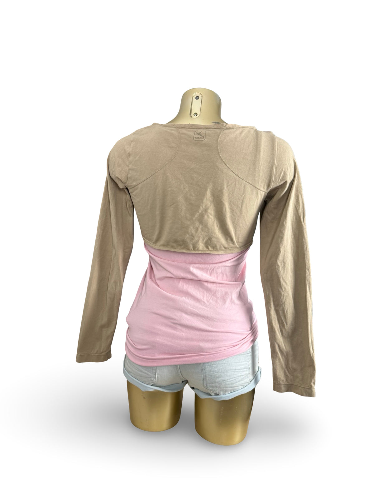 Khaki 2 in 1 bolero long sleeves top (M)