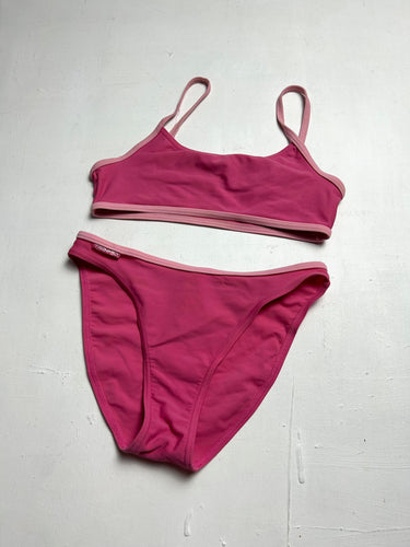 Pink mid rise y2k vintage bikini set (S)