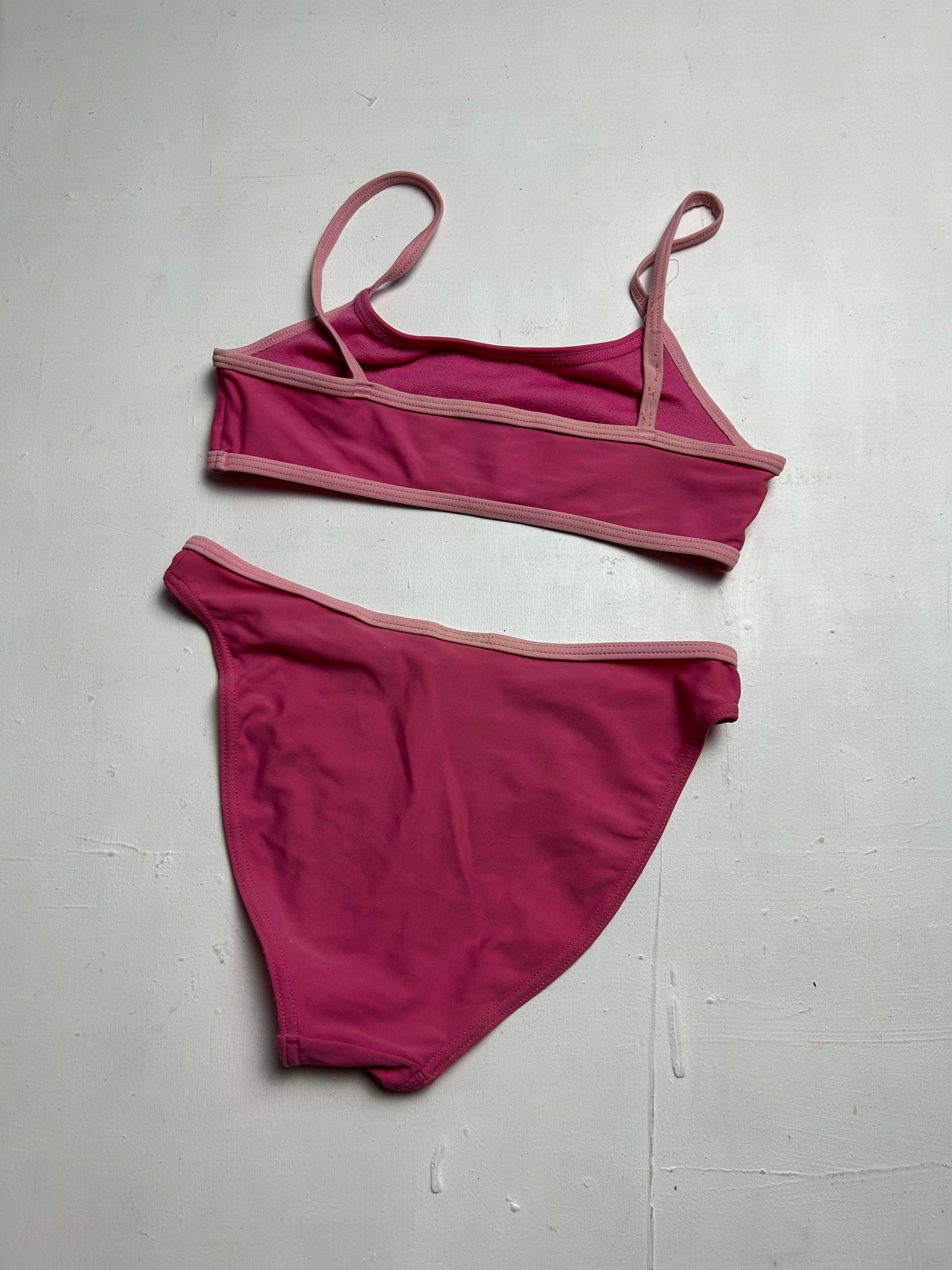 Pink mid rise y2k vintage bikini set (S)