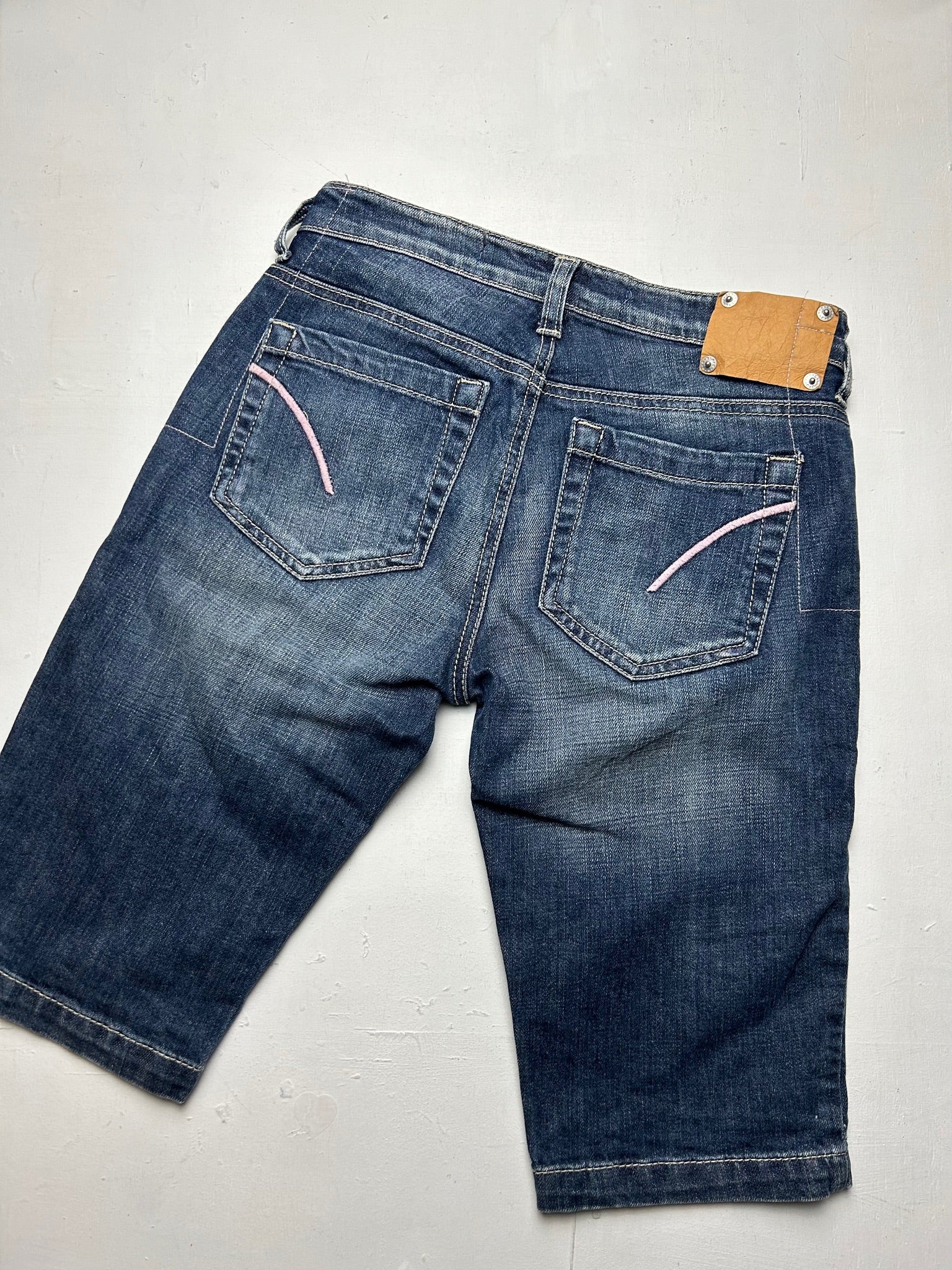 Blue denim low rise mid short (XS/S)