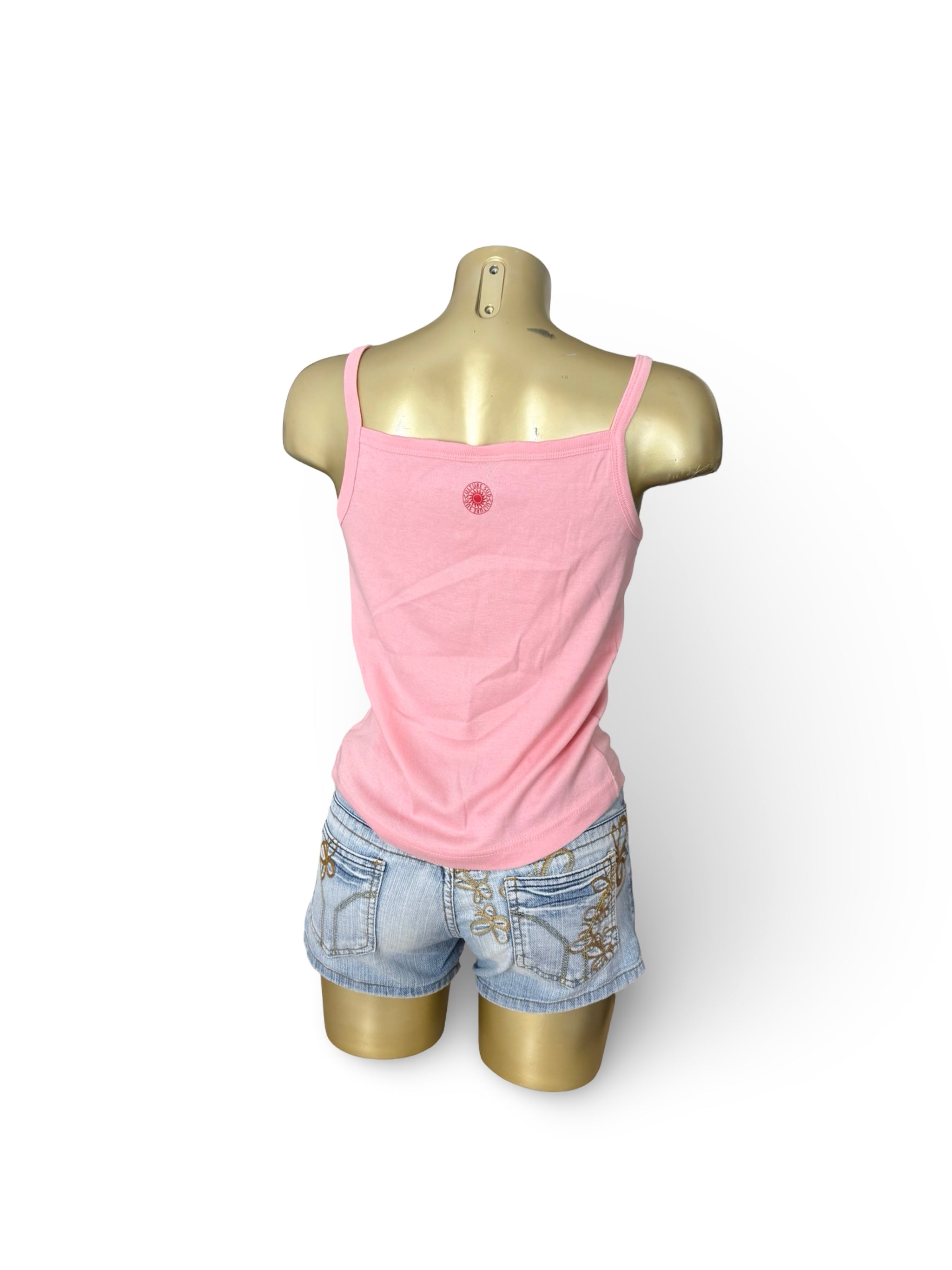 Pink cherry 100% cotton logo cami top (M)