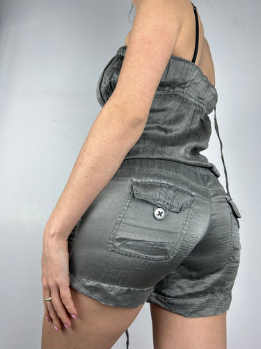 Grey silky summer combishort (S)