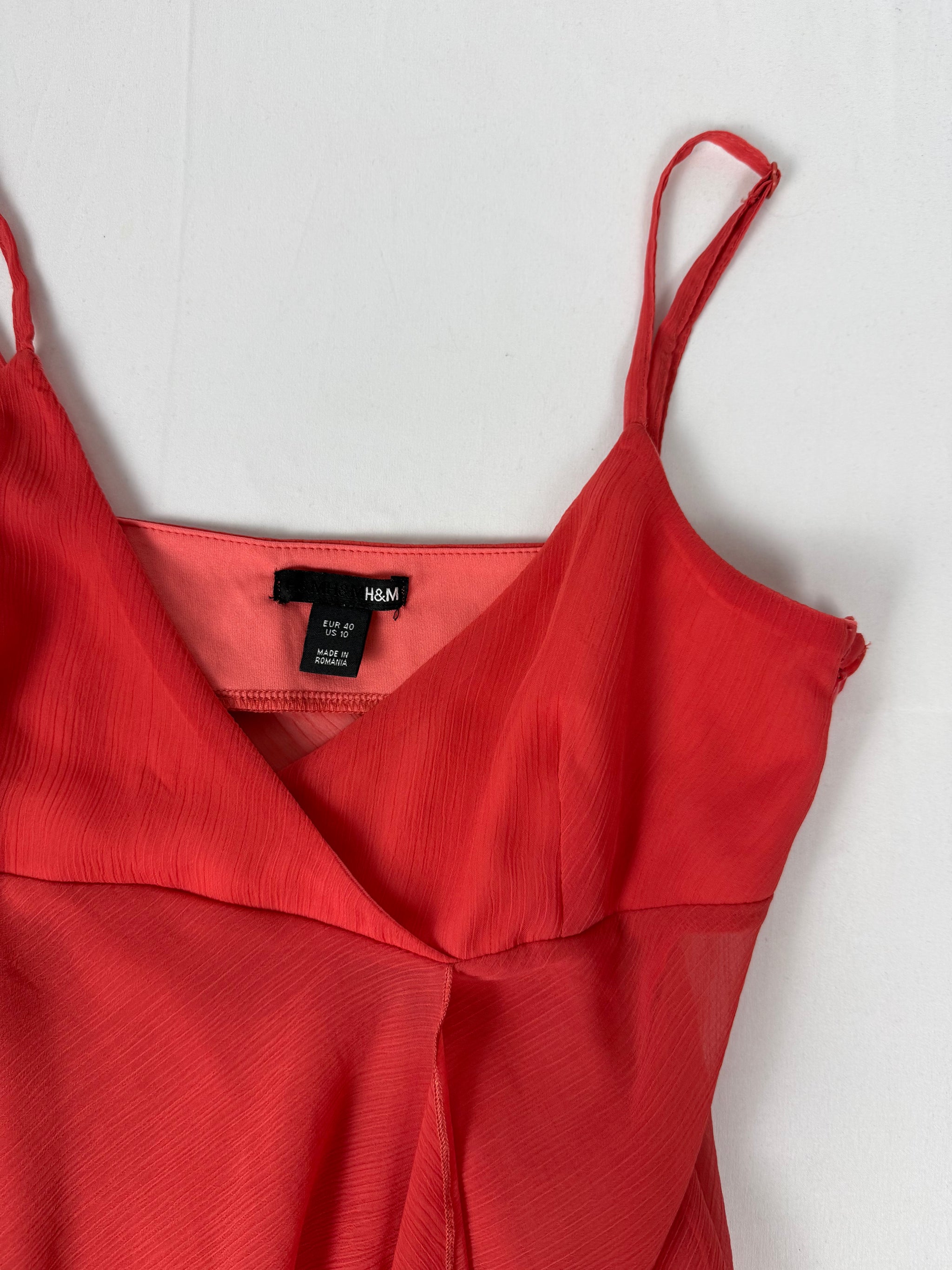 Orange mesh lined asymmetrical top (M/L)