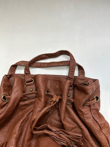 Brown pvc leather y2k vintage shoulder bag