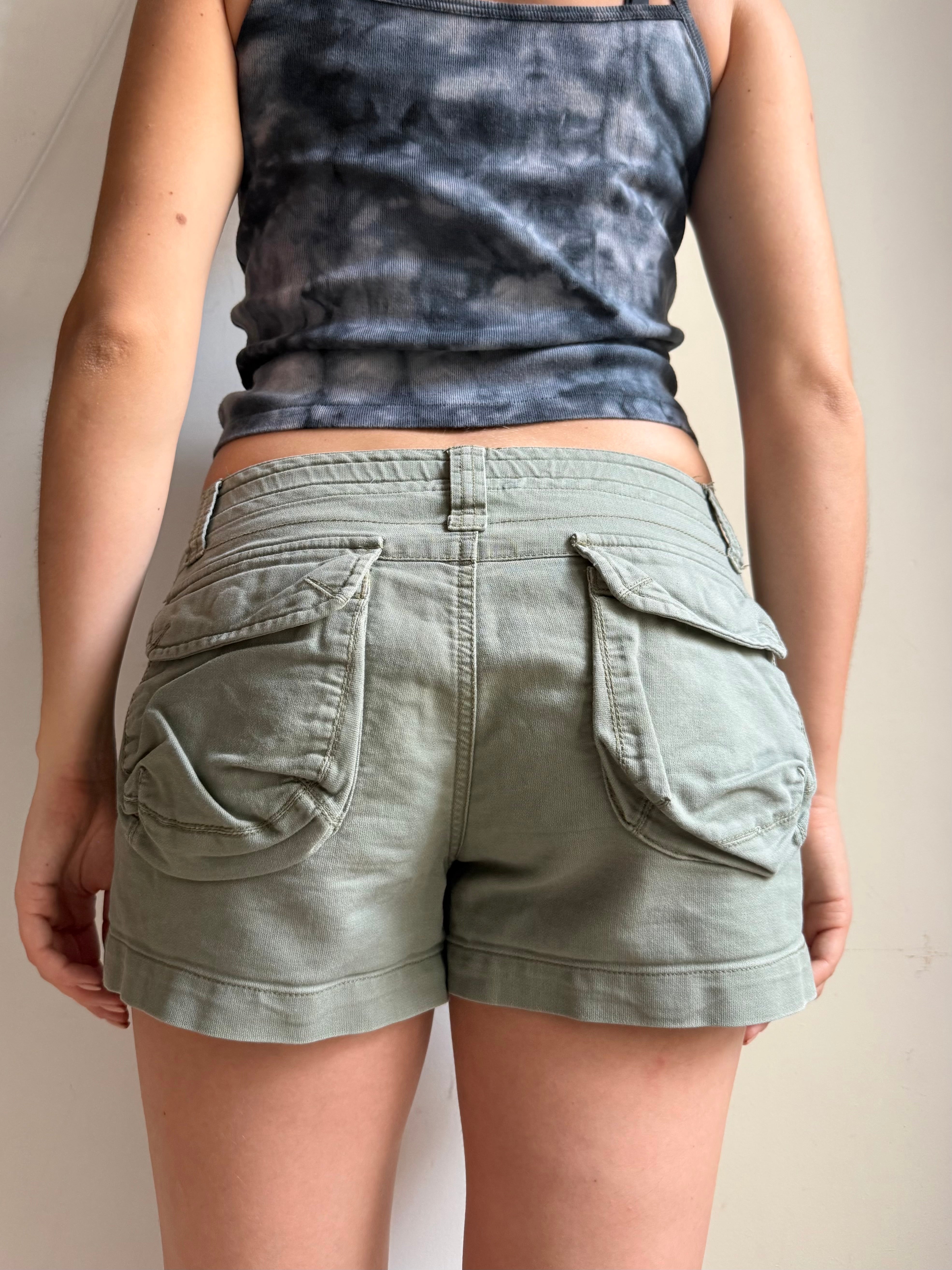 Khaki utility cotton mini short (M)