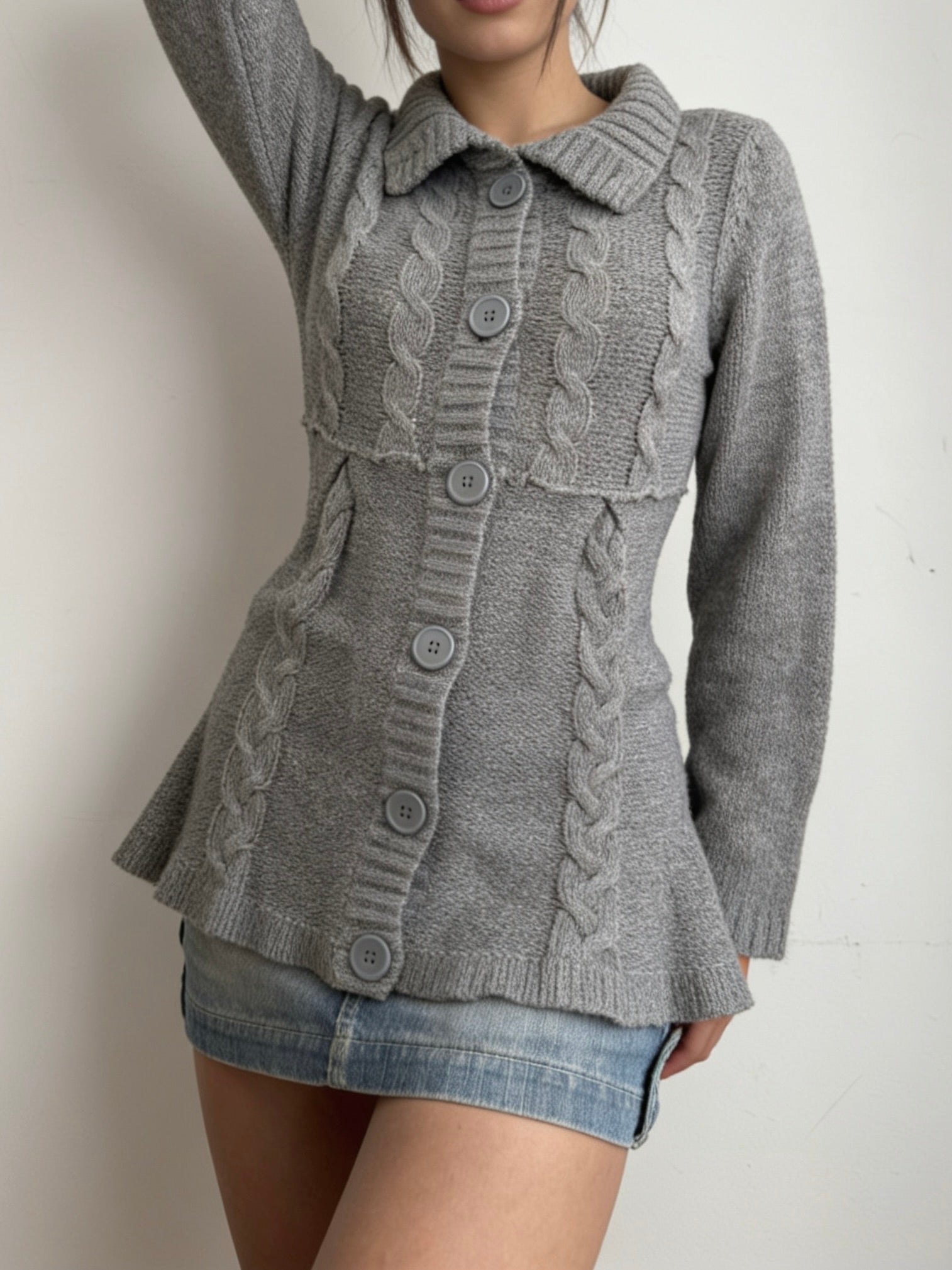 Grey buttons up cardigan jumper (XL)