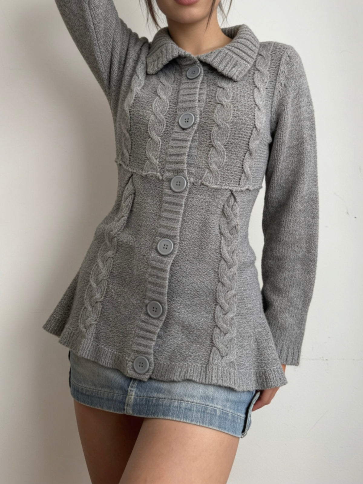 Grey buttons up cardigan jumper (XL)