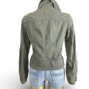 Khaki 100% cotton biker jacket (S)